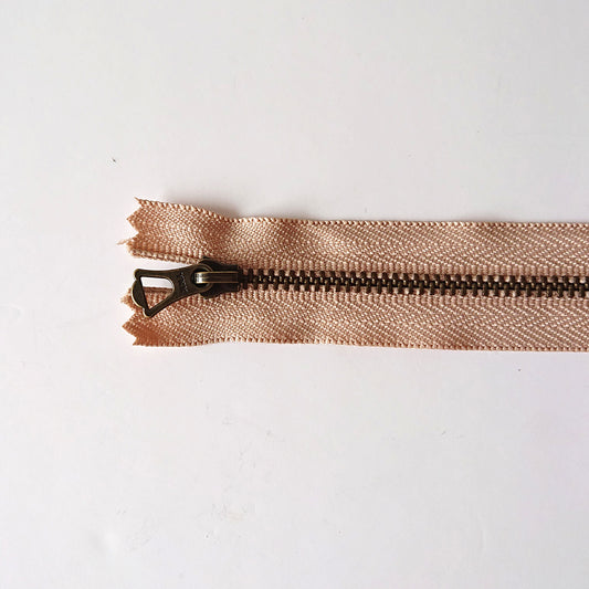 YKK Bronze Zipper with Tulip Pull - Beige (30cm/12inches)
