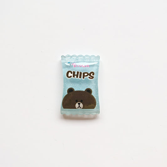 Zipper Charm - Crisps/Chips (light Blue)