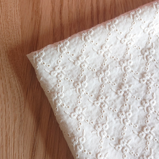 Embroidered Cotton Fabric --  Little Camellia (Extra wide)