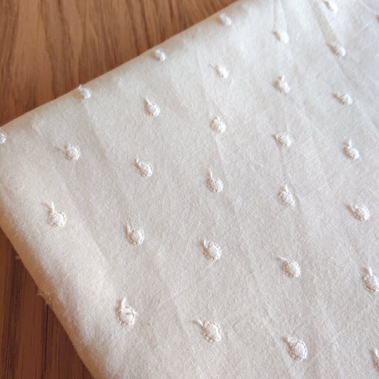 Embroidered Cotton Fabric -- Simply Dots (Extra wide)