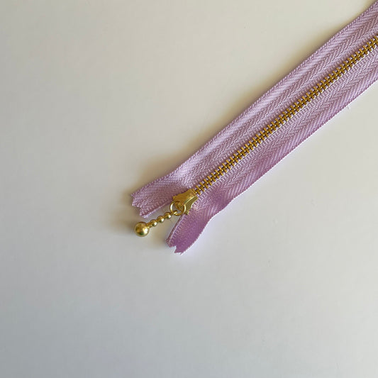 YKK Metalic Zippers with Water-drop Pull - Lilac (8"-20CM)